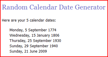 Random Date Generator