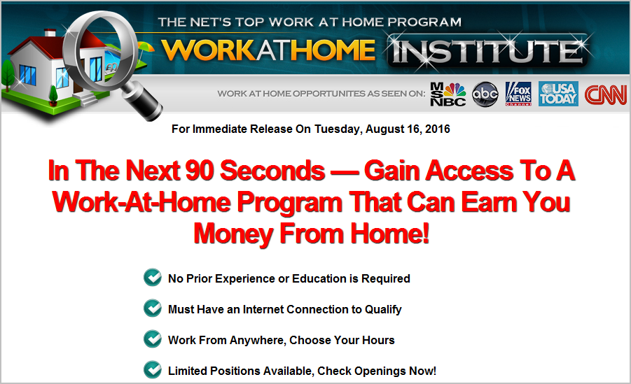 work at home institute website