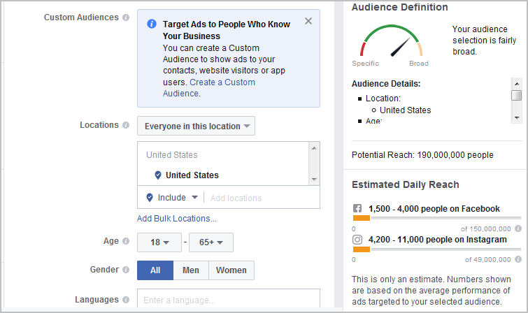 facebook ads targeting